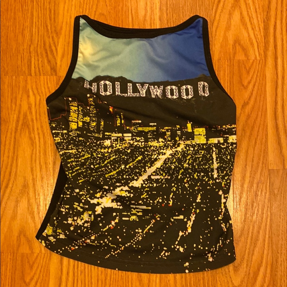 KOS USA Stylish Hollywood Print Women's Top Small